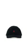 Polo Ralph Lauren Black Cotton Baseball Cap In Black