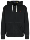 Polo Ralph Lauren Black Cotton Blend Hoodie In Black