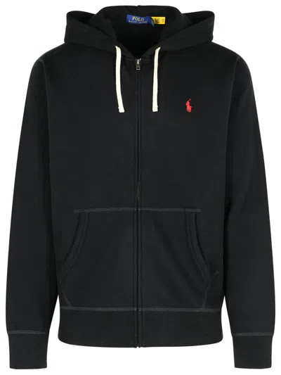Polo Ralph Lauren Black Cotton Blend Hoodie