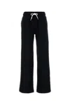 Polo Ralph Lauren Black Pants With Drawstring Elastic Waist And Pony Embroidery On The Side In Cotton Blend Woman In Black