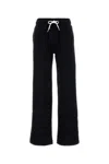 Polo Ralph Lauren Black Pants With Drawstring Elastic Waist And Pony Embroidery On The Side In Cotton Blend Woman In Black