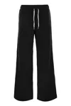 Polo Ralph Lauren Black Pants With Drawstring Elastic Waist And Pony Embroidery On The Side In Cotton Blend Woman