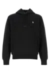 Polo Ralph Lauren Black Full-zip Hoodie With Drawstring Hood In Black