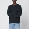 Polo Ralph Lauren Black Cotton Crewneck Sweatshirt In Blue