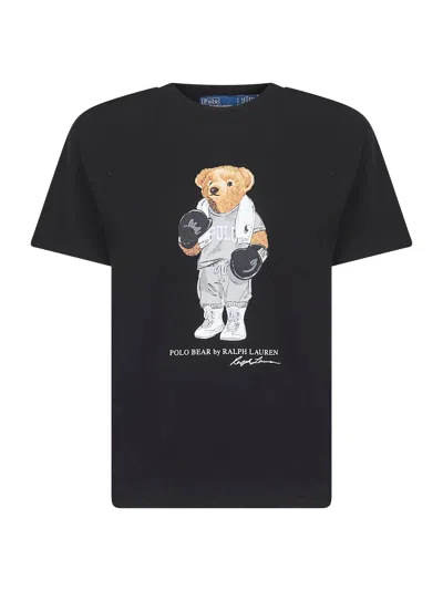 Polo Ralph Lauren Black Cotton Jersey Polo Bear T-shirt