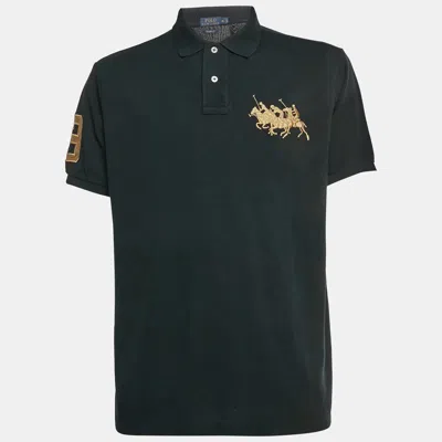 Pre-owned Polo Ralph Lauren Black Cotton Pique Custom Fit Polo T-shirt Xl