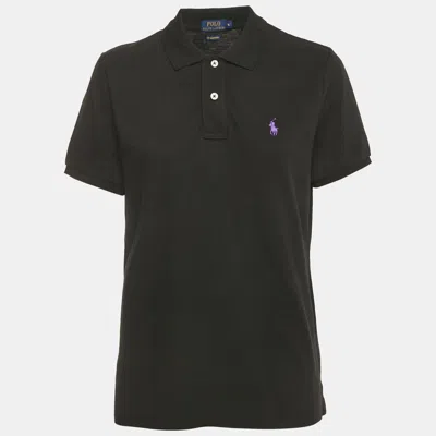 Pre-owned Polo Ralph Lauren Black Cotton Pique Skinny Polo T-shirt Xl