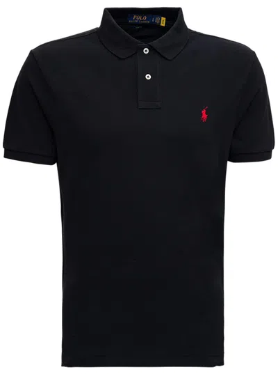 Polo Ralph Lauren Black Cotton Polo Shirt With Logo