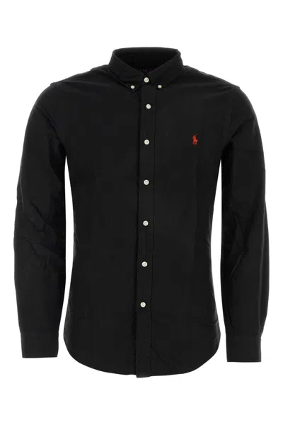 Polo Ralph Lauren Black Cotton Shirt In Blk