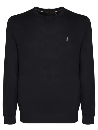 Polo Ralph Lauren Black Cotton Slim Fit Sweater