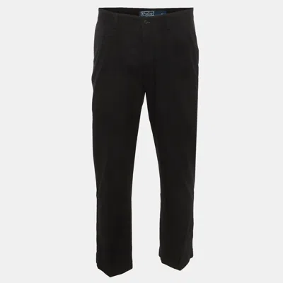 Pre-owned Polo Ralph Lauren Black Cotton Straight Fit Trouser M