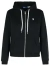 Polo Ralph Lauren Felpa In Misto Cotone Nero Donna In Black