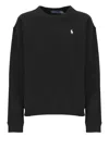 Polo Ralph Lauren Black Cotton Sweatshirt With Iconic Pony Logo In Black