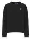 Polo Ralph Lauren Black Cotton Sweatshirt With Iconic Pony Logo In Black