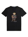 Polo Ralph Lauren Mens Fa25 Black Holiday Bear Bear-print Short-sleeve Cotton T-shirt In Black