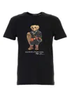 Polo Ralph Lauren Mens Fa25 Black Holiday Bear Bear-print Short-sleeve Cotton T-shirt In Black