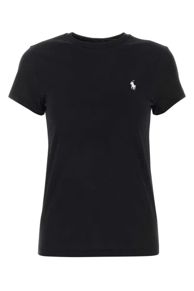 Polo Ralph Lauren Black Cotton T-shirt In Poloblack