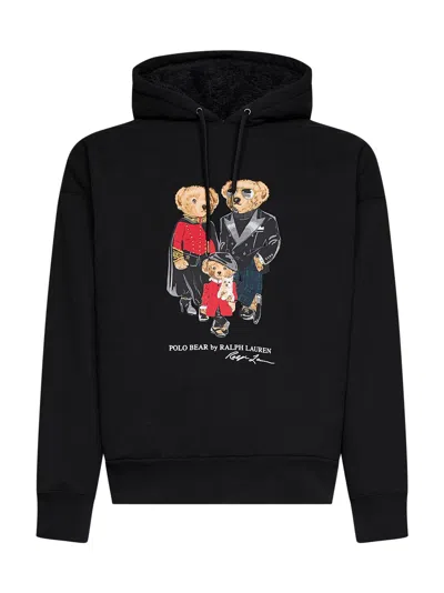 Polo Ralph Lauren Black Cotton-blend Polo Bear Hoodie