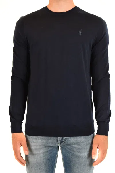 Polo Ralph Lauren Black Crew Neck Knitwear In Blue