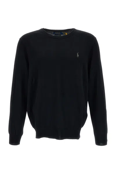 Polo Ralph Lauren Black Crewneck Merino Wool Sweater