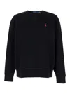 Polo Ralph Lauren Black Crewneck Sweatshirt With Pony Embroidery In Cotton Blend Man