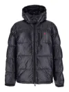 Polo Ralph Lauren Black Down Jacket With Patent Effect And Embroidered Pony Logo On Chest In Tech Fabric Man In Black