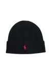 Polo Ralph Lauren Logo-embroidered Wool Beanie In Black