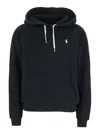 Polo Ralph Lauren Black Hoodie With Drawstring Hood And Pony Embroidery On The Front