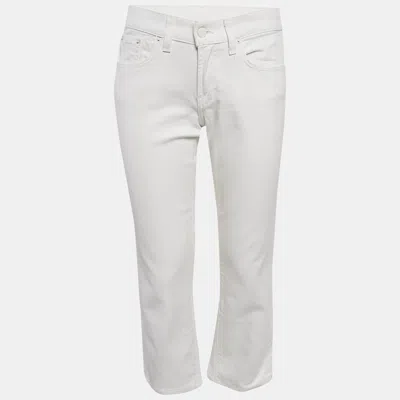 Pre-owned Polo Ralph Lauren Black Label White Logo Embroidered Denim Jeans M Waist 28"