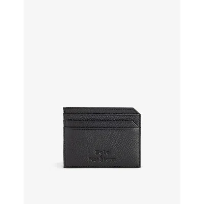 Polo Ralph Lauren Black Logo-debossed Rectangle Leather Cardholder