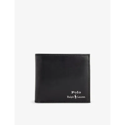 Polo Ralph Lauren Black Logo-embossed Billfold Leather Wallet