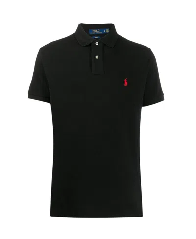 Polo Ralph Lauren Embroidered-logo Polo Shirt In Black
