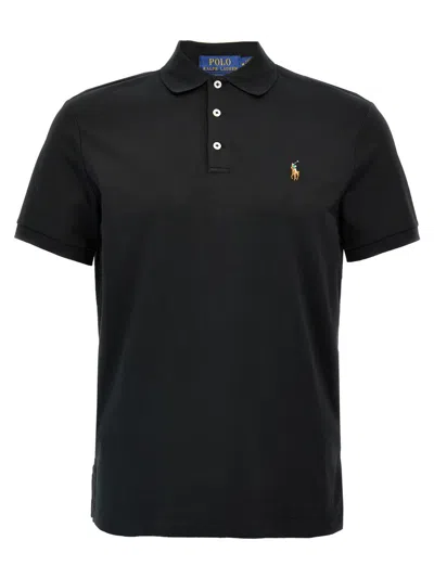 Polo Ralph Lauren Logo Embroidery Polo Shirt In Black