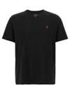 Polo Ralph Lauren Black Crewneck T-shirt With Pony Embroidery On The Front In Black