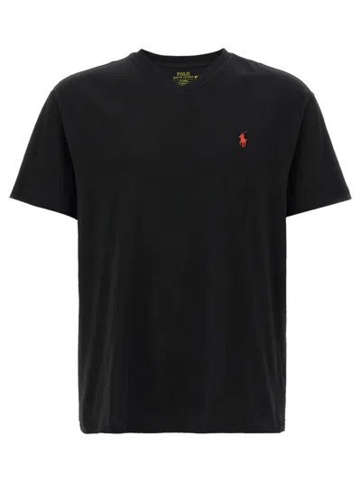 POLO RALPH LAUREN BLACK LOGO EMBROIDERY T-SHIRT