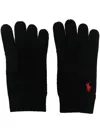 Polo Ralph Lauren Black Logo Gloves In Black