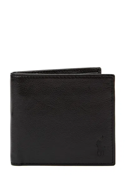 Polo Ralph Lauren Black Logo Leather Wallet In Brown
