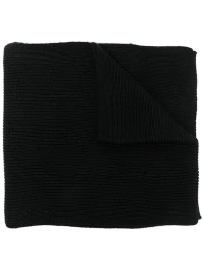Polo Ralph Lauren Embroidered-logo Knitted Scarf In Schwarz