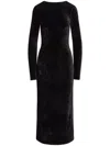 Polo Ralph Lauren Long Sleeve Velvet Dress In Black