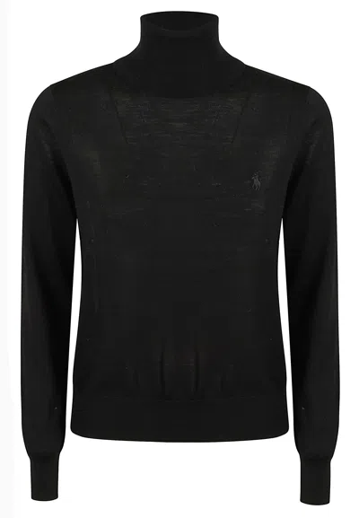 Polo Ralph Lauren Black Long-sleeved Wool Turtleneck Sweater