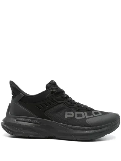 POLO RALPH LAUREN BLACK MESH COURT BLADE SNEAKERS