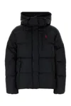 Polo Ralph Lauren Down Jacket With Logo Jackets And Coats Black In Black