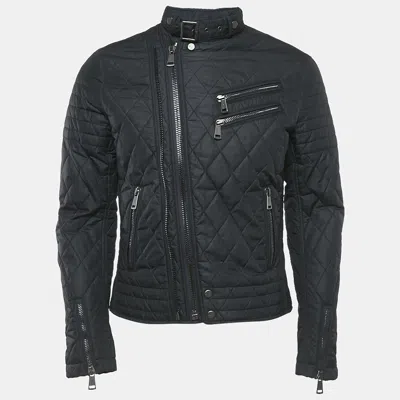Pre-owned Polo Ralph Lauren Black Nylon Zip-up Quilted Biker Jacket S