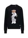 Polo Ralph Lauren 'polo Bear' Openwork Sweater In Black