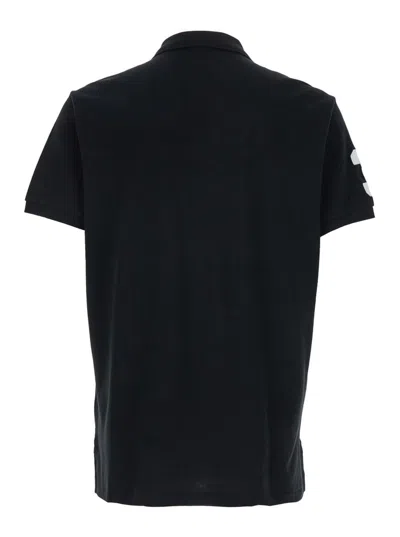 Polo Ralph Lauren Black Polo Shirt With Pony Maxi Embroidery On The Front And Numeric Detail On The Sleeve