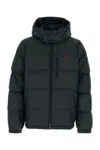 Polo Ralph Lauren Black Polyester Down Jacket In Multi