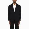 POLO RALPH LAUREN BLACK SINGLE-BREASTED JACKET IN COTTON BLEND