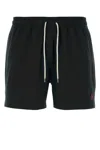 POLO RALPH LAUREN BLACK STRETCH POLYESTER SWIMMING SHORTS