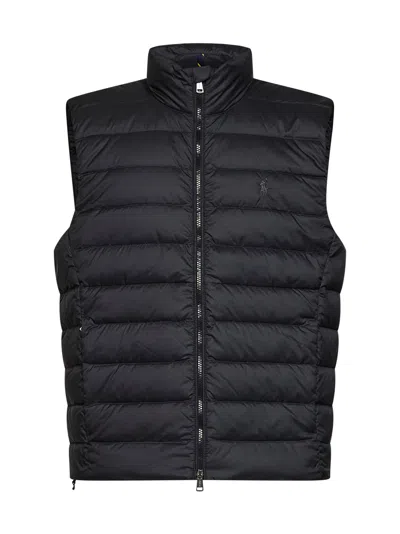 Polo Ralph Lauren Black The Colden Packable Padded Vest In Blue