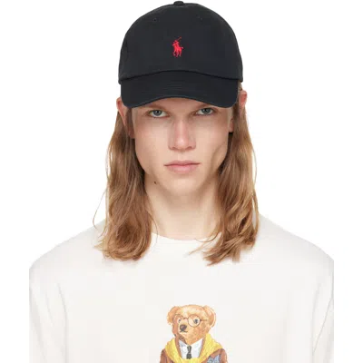 Polo Ralph Lauren Black Baseball Cap With Embroidered Logo